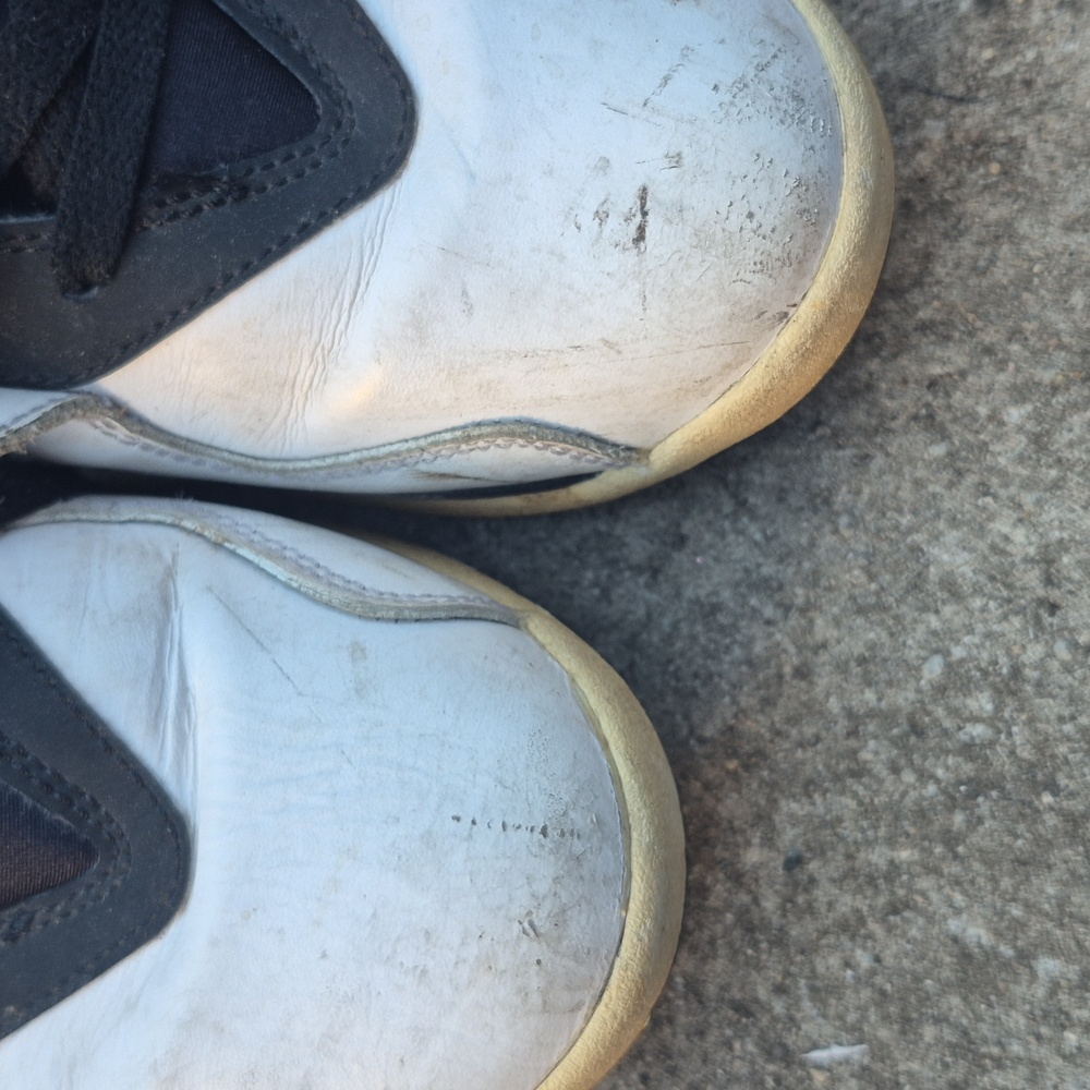 Air Jordan [23] Black and White High-Top Sneakers - Picture 5 of 7